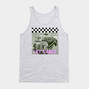 LET`S RACE VINTAGE COMICS OLD CLASSIC RACING CARS Tank Top